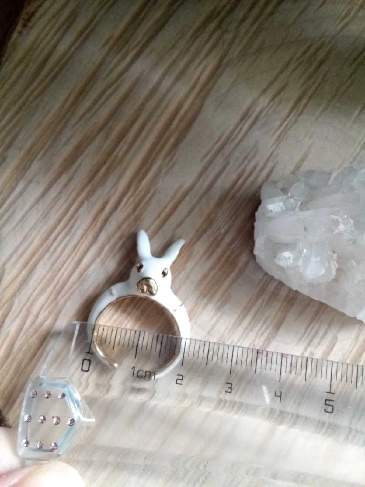 Anillo esmaltado de conejo blanco – photo 5